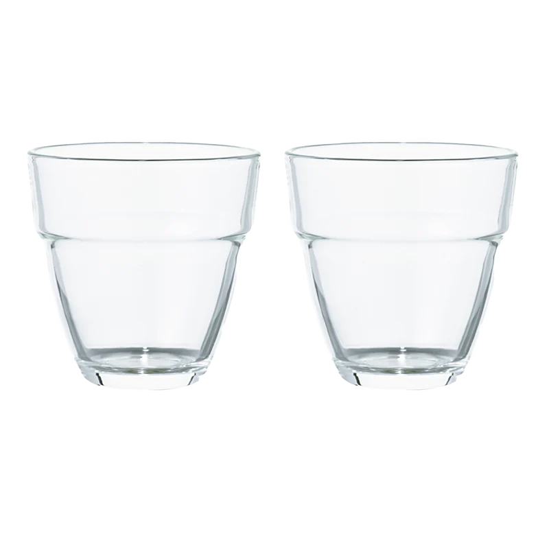 Stackable Glass Cups, 2pcs Set