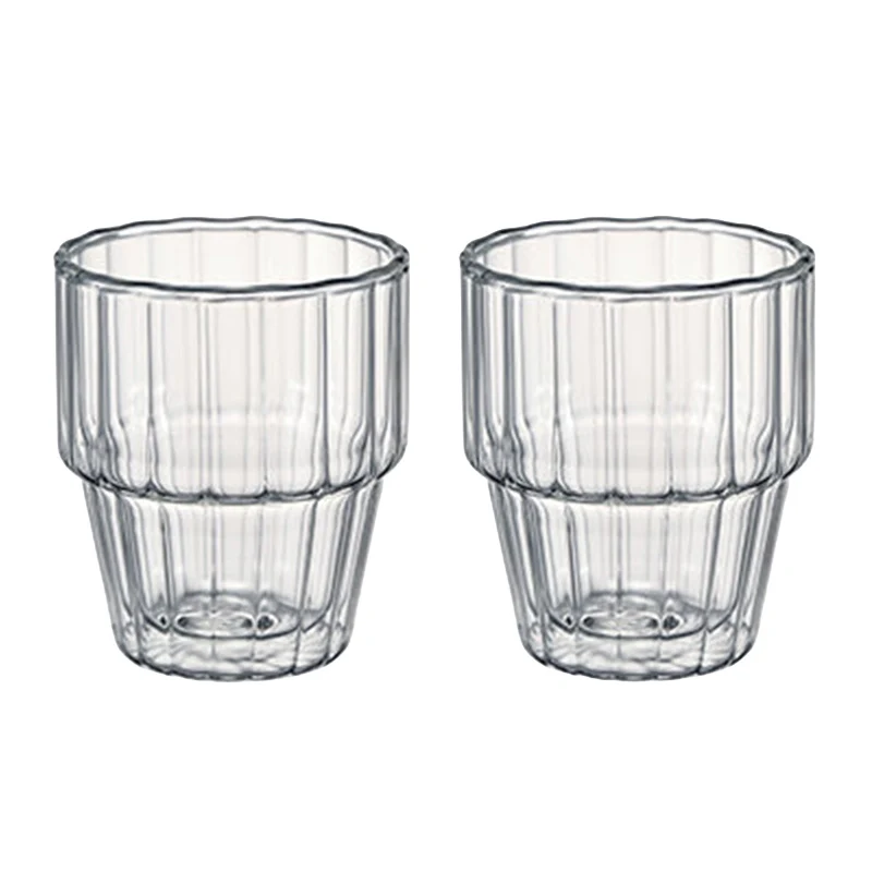 Double Walled Stack Glass Line, 2pc Set