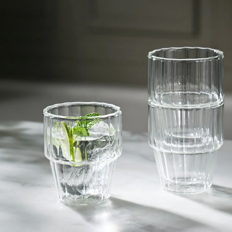 Double Walled Stack Glass Line, 2pc Set