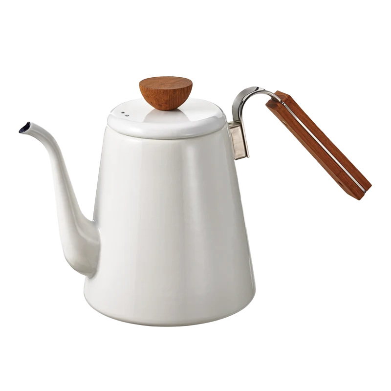 Coffee Pour Over Brewing Kettle Bona, 800mL, White Enamel