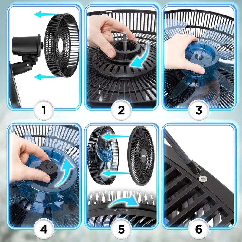 Duronic FN42 BK Ventilatore da Parete 50W 16 Duronic FN42 BK Ventilatore da Parete 50W 16 Pollici con 3 Velocità | Ventilatore Muro Oscillazione, Timer fino a 7,5 Ore, Telecomando, 10 Pale Silenziose Ventola per Casa, Camera e Soggiornocon 3 Velocità