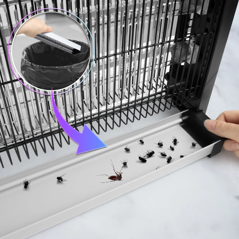 Duronic FK2X4 Lampada Antizanzare Elettrica UV-A 8W Zanzariera Elettrica | Doppia Lunghezza d'Onda UV Ammazza Mosche Elettrico da Interno con Vaschetta Estraibile e Catena per Casa, Cucina e Ufficio