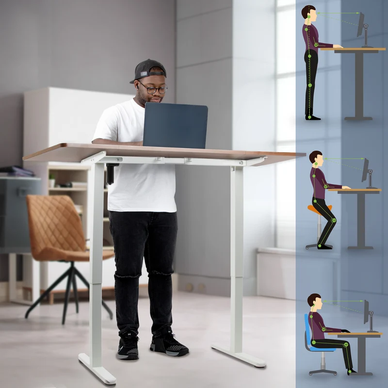 Duronic CD160 WT Scrivania Elettrica Regolabile in Altezza 160x60 cm Bianco, Desk Motorizzato 72-118 cm, 3 Memorie, USB USB-C, Carico 70 kg, Postazione Ergonomica Ufficio Casa Smart Working