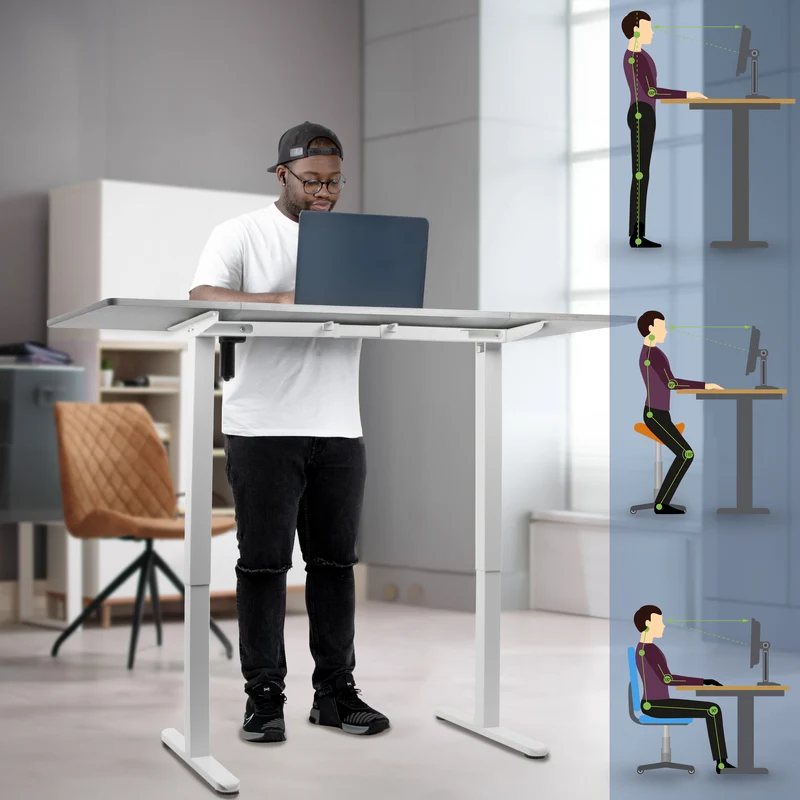 Duronic CD160 WG Scrivania Elettrica Regolabile in Altezza 160x60 cm Bianco, Desk Motorizzato 72-118 cm, 3 Memorie, USB USB-C, Carico 70 kg, Postazione Ergonomica Ufficio Casa Smart Working