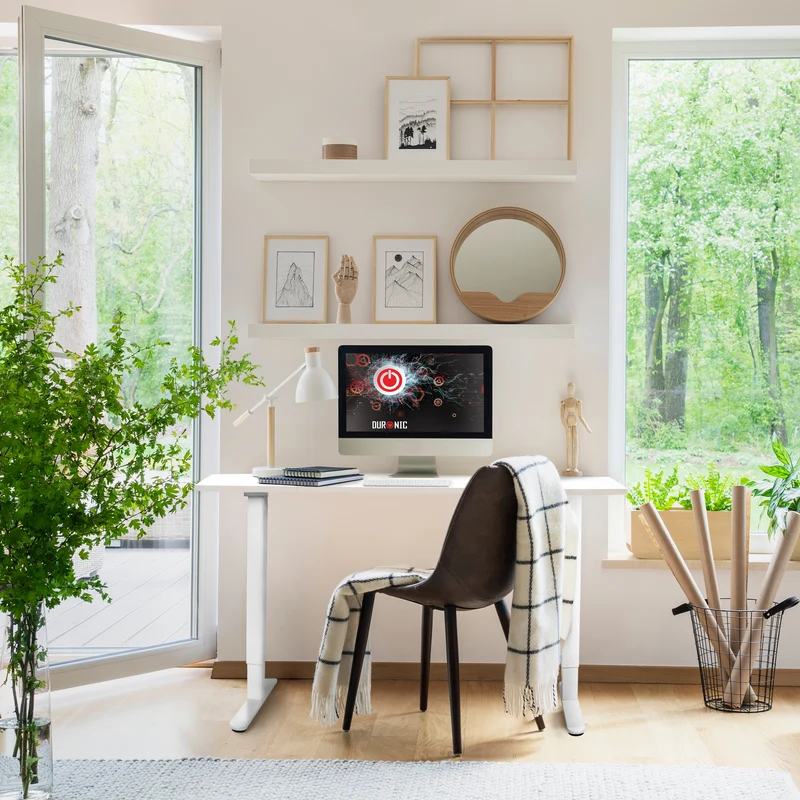 Duronic CD160 WE Scrivania Elettrica Regolabile in Altezza 160x60 cm Bianco, Desk Motorizzato 72-118 cm, 3 Memorie, USB USB-C, Carico 70 kg, Postazione Ergonomica Ufficio Casa Smart Working