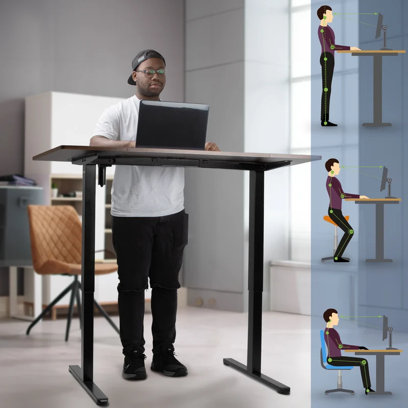 Duronic CD160 BT Scrivania Elettrica Regolabile in Altezza 160x60 cm Nera, Desk Motorizzato 72-118 cm, 3 Memorie, USB USB-C, Carico 70 kg, Postazione Ergonomica Ufficio Casa Smart Working