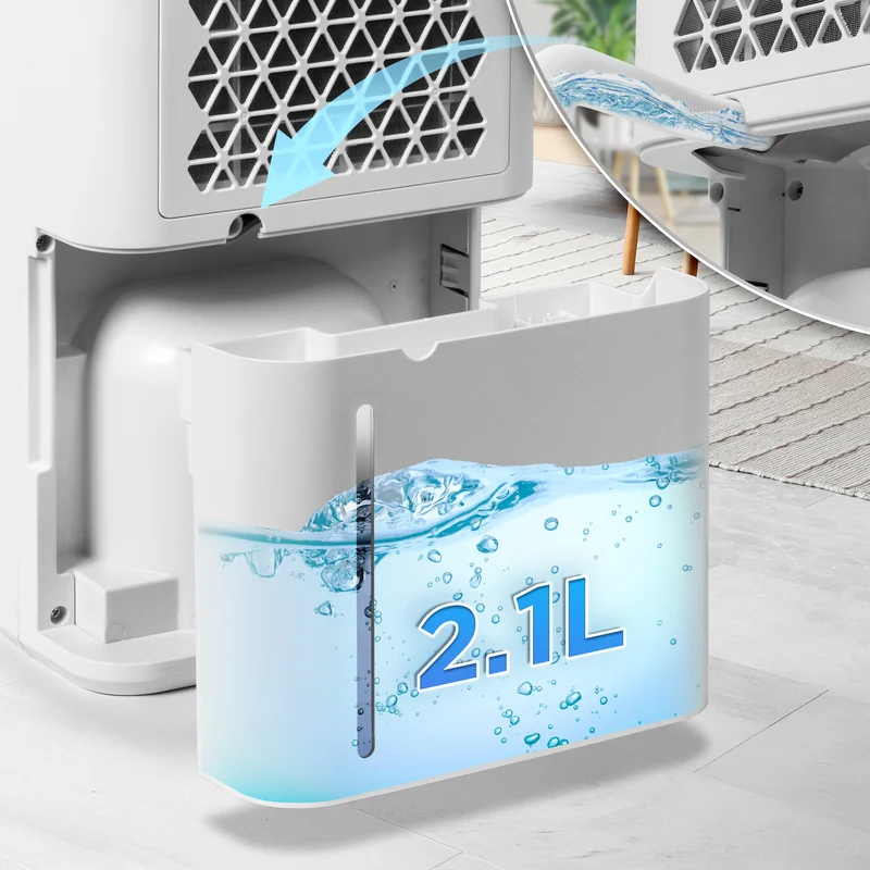 Duronic DH121 Deumidificatore 12L al Giorno 300W per Casa, 36dB, Bianco Deumidificatore silenzioso per bagno, camera da letto e lavanderia, con Timer 24h, serbatoio 2,1L scarico continuo e gas R290