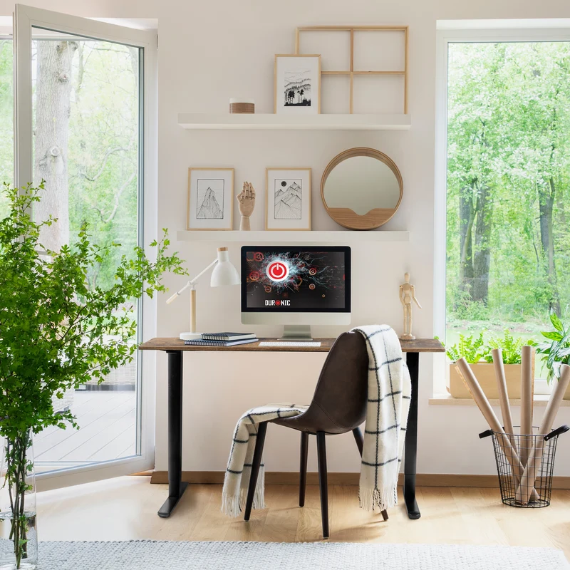 Duronic CD160 BO Scrivania Elettrica Regolabile in Altezza 160x60 cm Nera Bianco, Desk Motorizzato 72-118 cm, 3 Memorie, USB USB-C, Carico 70 kg, Postazione Ergonomica Ufficio Casa Smart Working