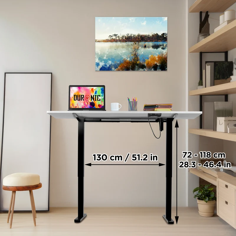 Duronic CD160 BW Scrivania Elettrica Regolabile in Altezza 160x60 cm Nera Bianco, Desk Motorizzato 72-118 cm, 3 Memorie, USB USB-C, Carico 70 kg, Postazione Ergonomica Ufficio Casa Smart Working