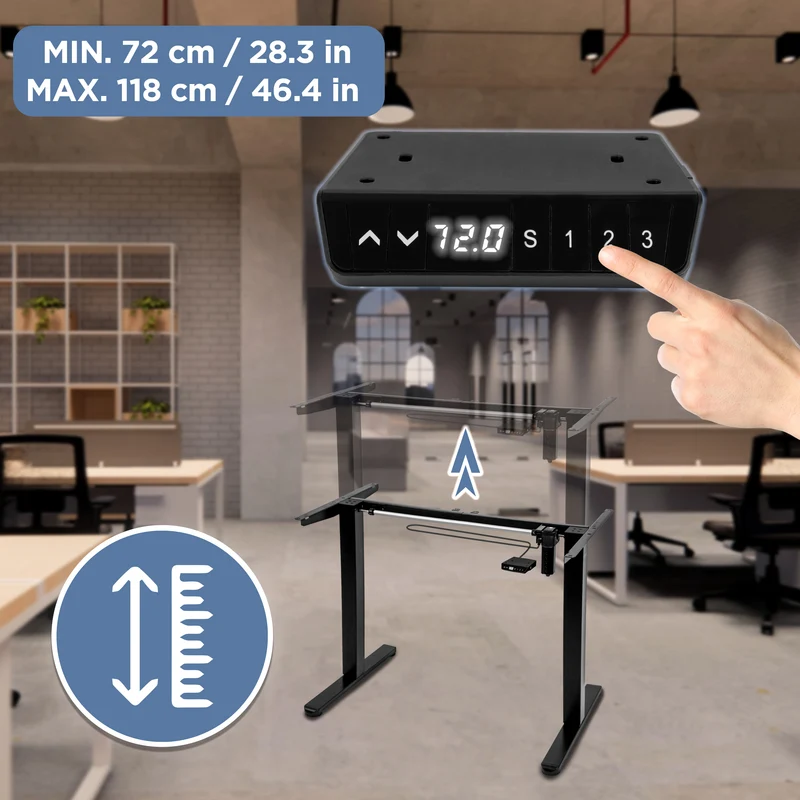 Duronic CD140 BW Scrivania Elettrica Regolabile in Altezza 140x60 cm, Desk Sit Stand Motorizzato 72-118 cm con Memorie USB USB-C, Carico 70 kg, Postazione Ergonomica Ufficio Casa Smart Working (Copy)