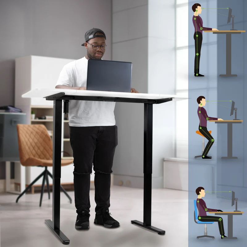 Duronic CD140 BW Scrivania Elettrica Regolabile in Altezza 140x60 cm, Desk Sit Stand Motorizzato 72-118 cm con Memorie USB USB-C, Carico 70 kg, Postazione Ergonomica Ufficio Casa Smart Working (Copy)
