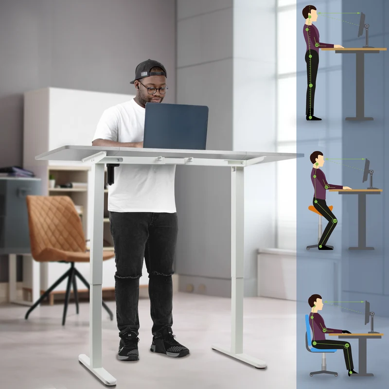 Duronic CD140 WG Scrivania Elettrica Regolabile in Altezza 140x60 cm, Desk Sit Stand Motorizzato 72-118 cm con Memorie USB USB-C, Carico 70 kg, Postazione Ergonomica Ufficio Casa Smart Working (Copy)
