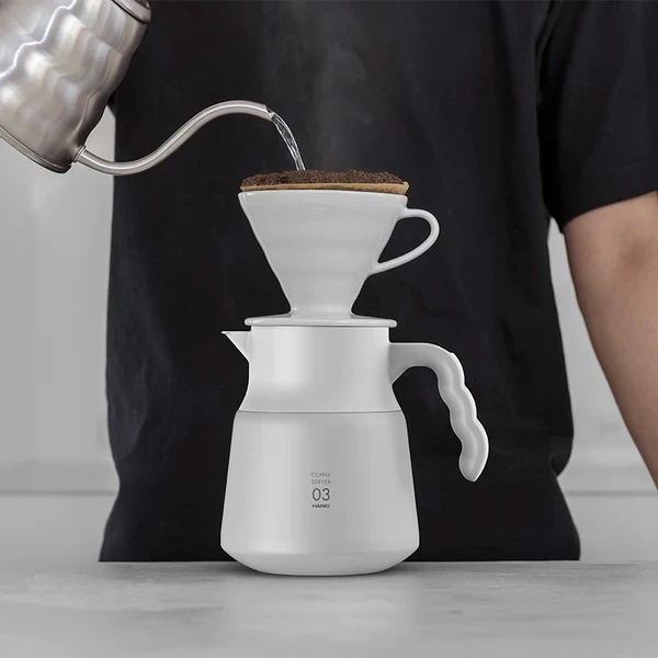 V60 Insulated Stainless Steel Server PLUS | White - VHSN-80-W