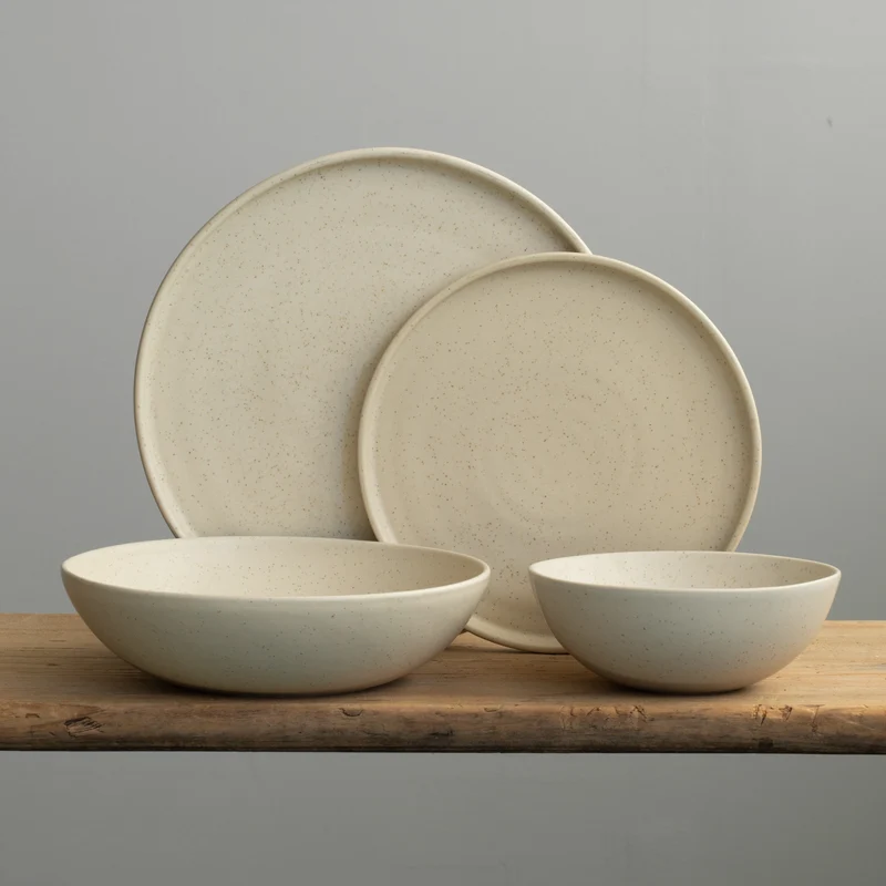 Tableware set complete Speckled Beige 16-piece