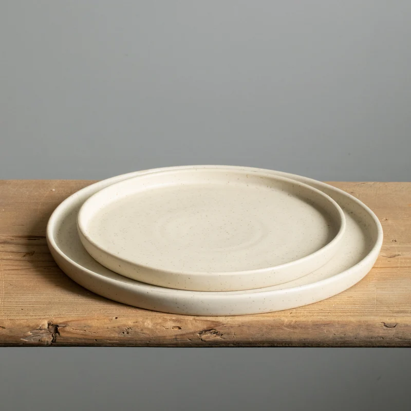 Plate set Speckled Beige 8-piece