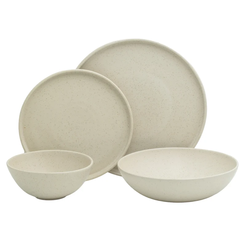Tableware set complete Speckled Beige 16-piece