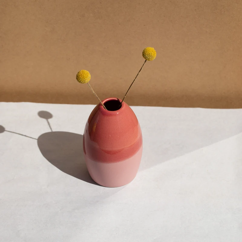 "Egg" Vase, Red/Pink