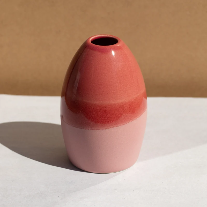 "Egg" Vase, Red/Pink