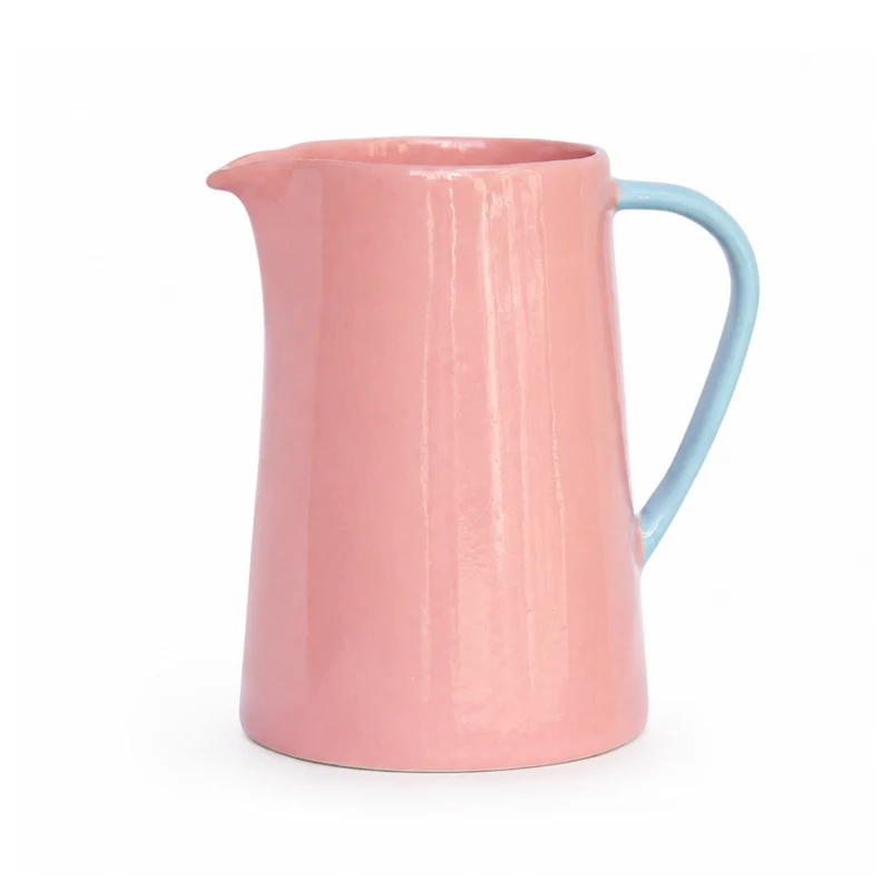 Small 1-liter Jug, Pink / Light Blue Handle