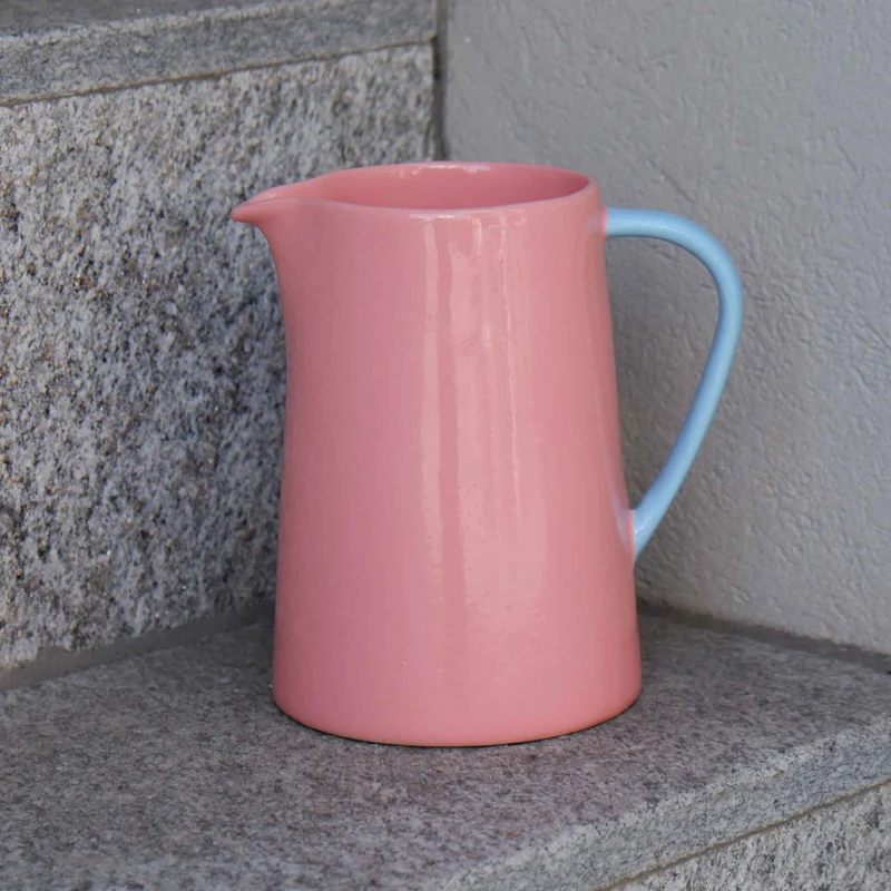 Small 1-liter Jug, Pink / Light Blue Handle