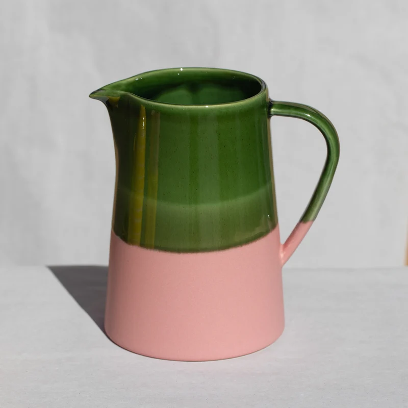 Small Pitcher, 1 L, Green/Pink