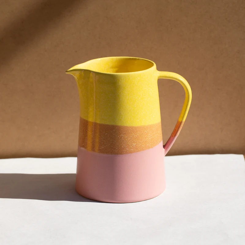 Small Pitcher, 1 L, Yellow/Pink