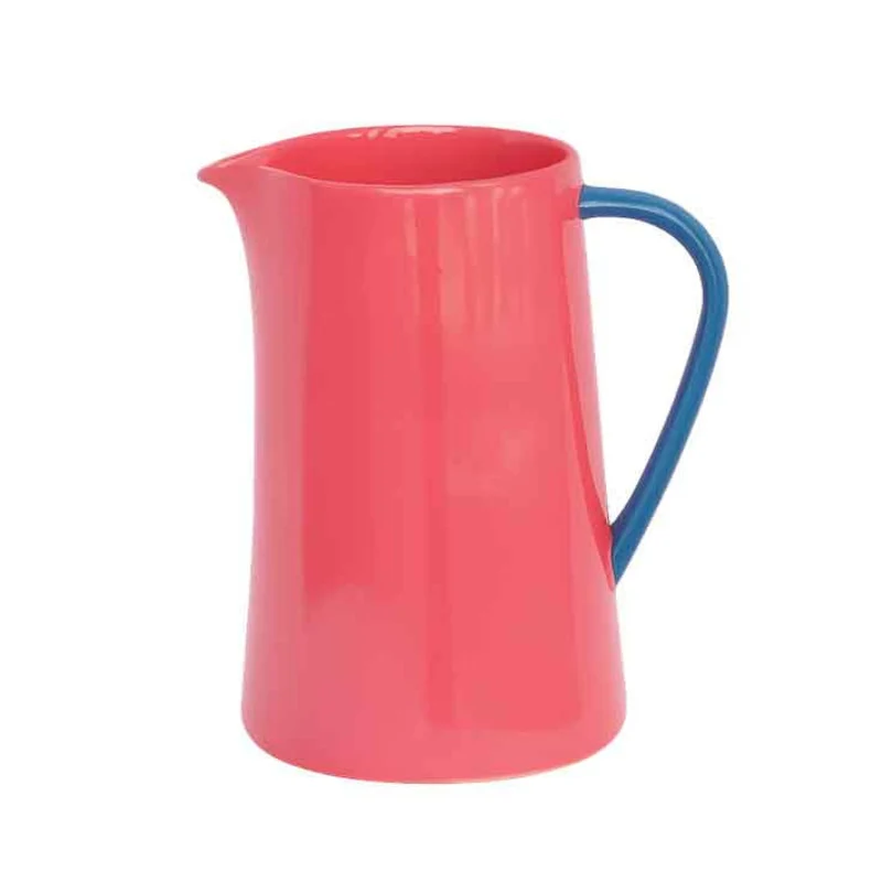Small 1-Liter Peach Jug / Dark Blue Handle
