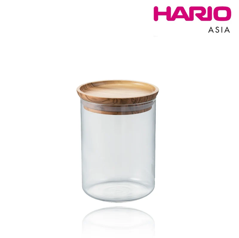 Glass Canister Olive Wood