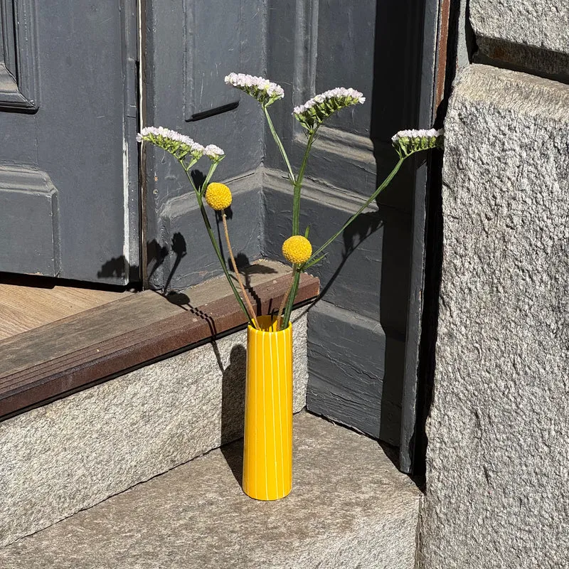 "Chimney Small" Vase, Striped Yellow