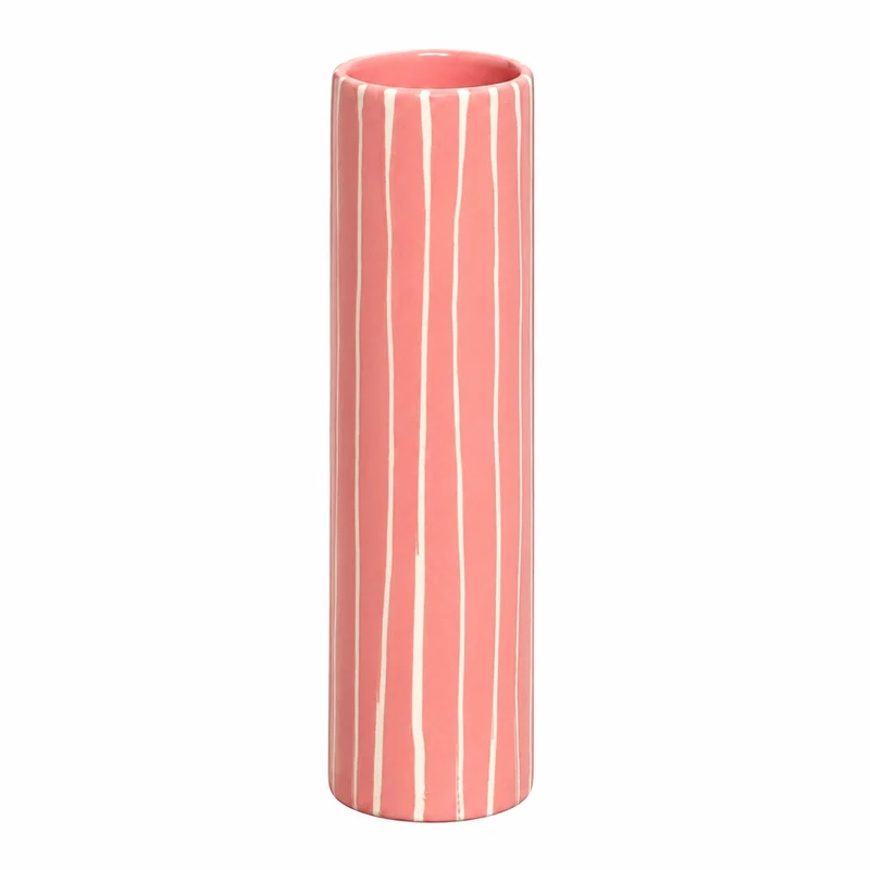 "Chimney Small" Striped Pink Vase