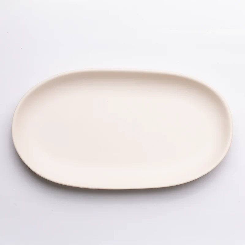 Oval Plate, 22 cm, Beige