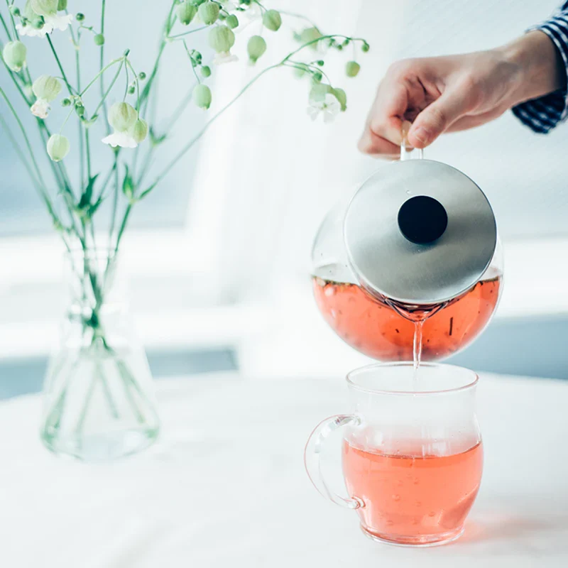 Glass Jumping Leaf Tea Pot 600ml