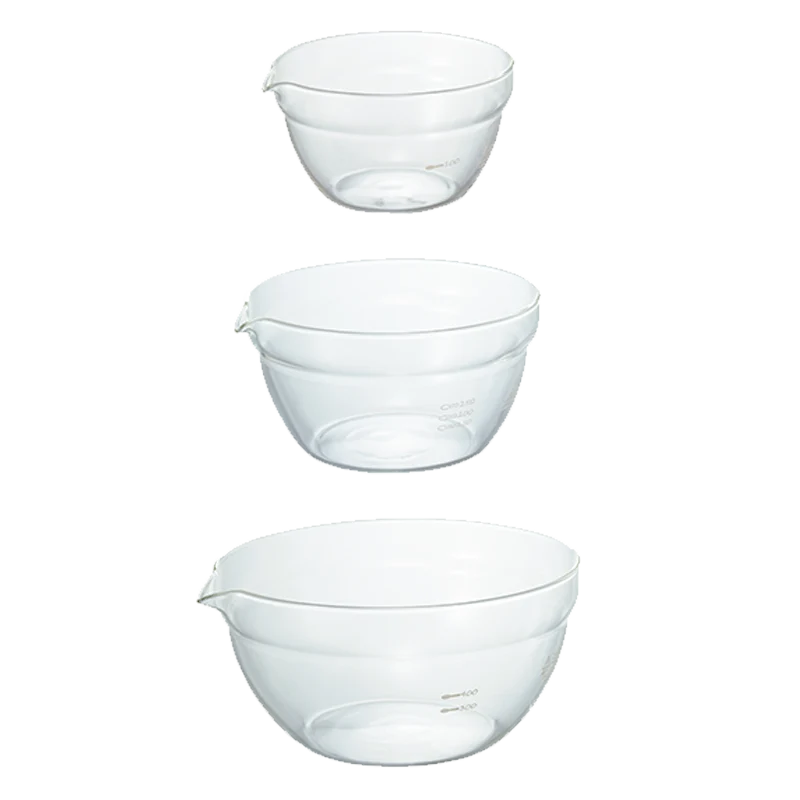 Heatproof Glass Bowls with Spout (Set, 3pcs)