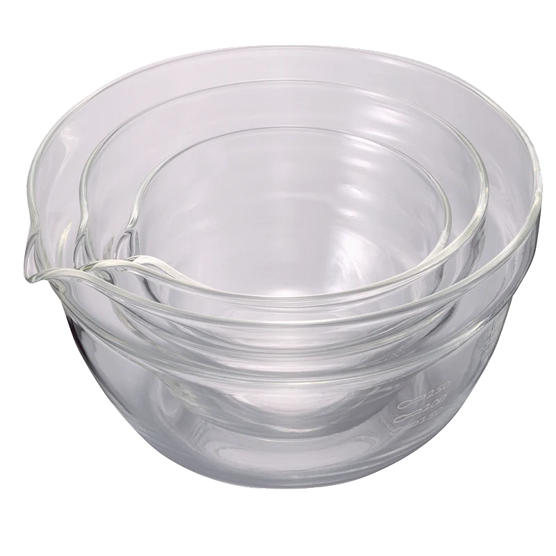 Heatproof Glass Bowls with Spout (Set, 3pcs)