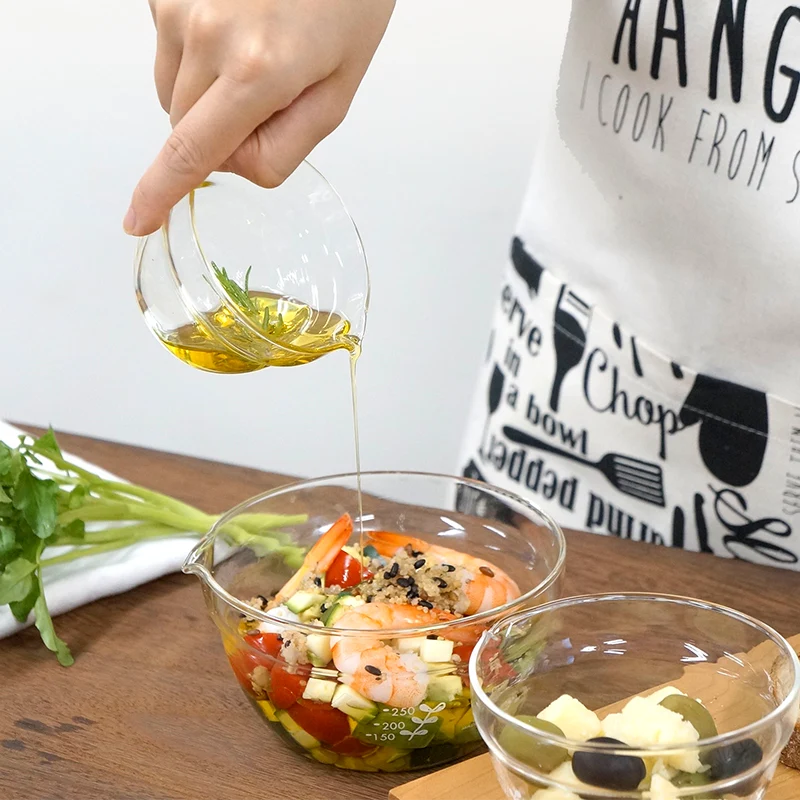 Heatproof Glass Bowls with Spout (Set, 3pcs)