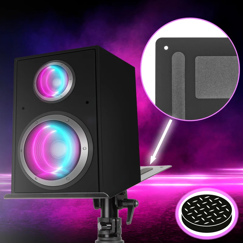 Duronic SPS30 2 Supporti per Altoparlanti da tavolo | Altezza regolabile da 26,4 a 40,5 cm | Inclinazione e rotazione | Vassoio 24 x 20 cm | Base 25 x 20 cm | Studio di registrazione per l'home cinema