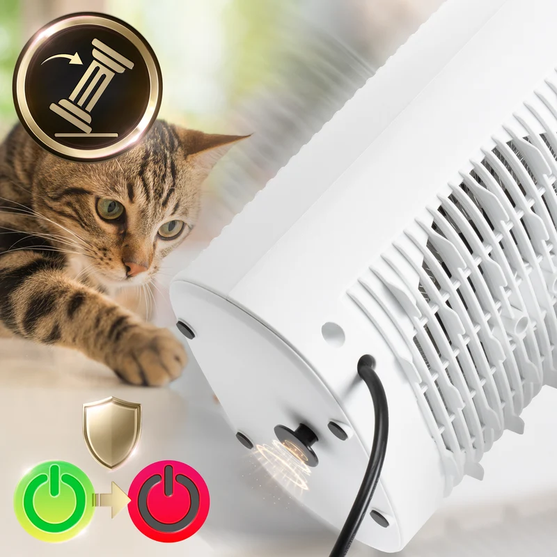 Duronic HV32 WE Stufetta Elettrica Portatile 2000W, Termoventilatore Compatto Silenzioso, 3 Modalità, Termostato Regolabile, Protezione Anti-Ribaltamento, Mini Heater per Casa e Ufficio