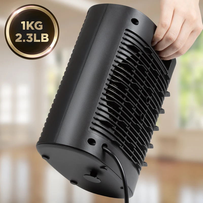 Duronic HV32 BK Stufetta Elettrica Portatile 2000W, Termoventilatore Compatto Silenzioso, 3 Modalità, Termostato Regolabile, Protezione Anti-Ribaltamento, Mini Heater per Casa e Ufficio