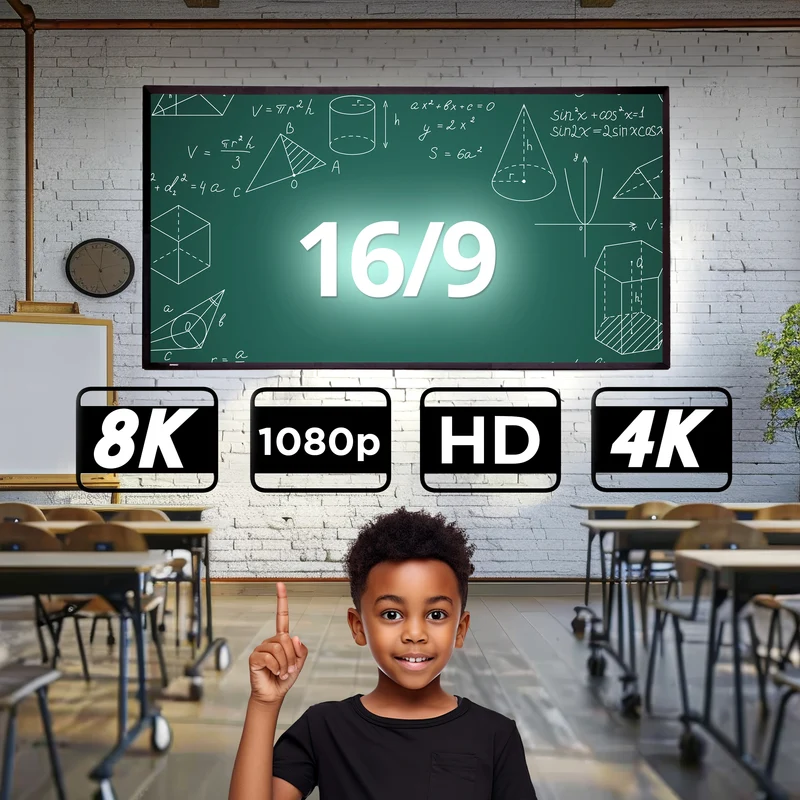 Duronic BD-SFPS120 Schermo di Proiezione 120" 16:9, Telo per Videoproiettore 4K Full HD 3D, Montaggio a Parete o Treppiede, Home Cinema, Ufficio, Scuola