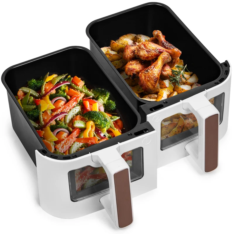 Duronic AFD2 WE Set 2 Cestelli di Cottura da 5 Litri per Friggitrice ad Aria, Compatibili Solo con i Modelli Duronic AF14, AF24, AF34, Accessorio per Airfryer a Doppio Cassetto