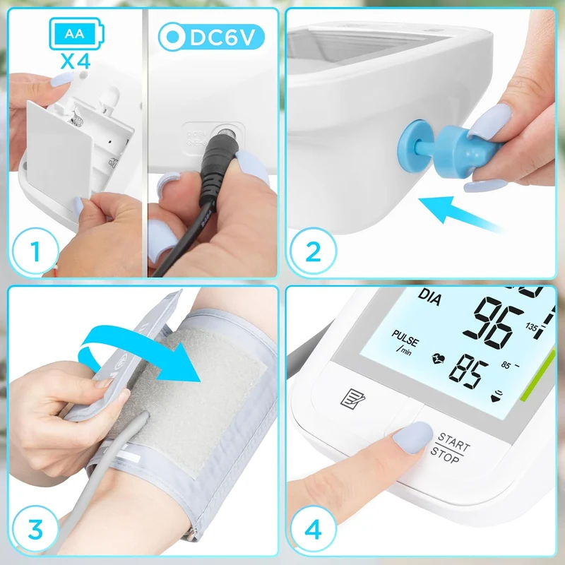 Duronic BPM95 Misuratore di Pressione da Braccio Digitale, Sfigmomanometro Automatico con Bracciale Regolabile, Memoria e Rilevazione Aritmie, 4 Batterie AA Incluse, Preciso e Facile da Usare