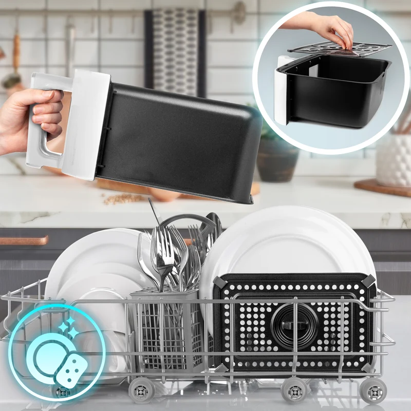 Duronic AF14 WG Friggitrice ad Aria extra grande Air Fryer 2400W Cestello da 10L Friggitrice senza olio 10in1 Friggitrice ad aria calda con finestra di controllo Friggitrice