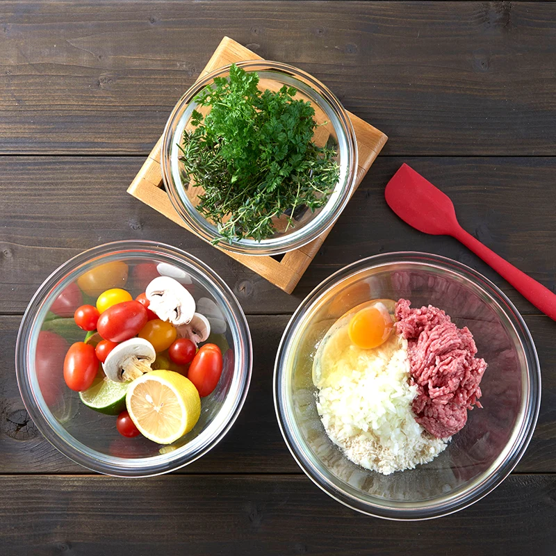 Heatproof Glass Bowl, 3 pcs set