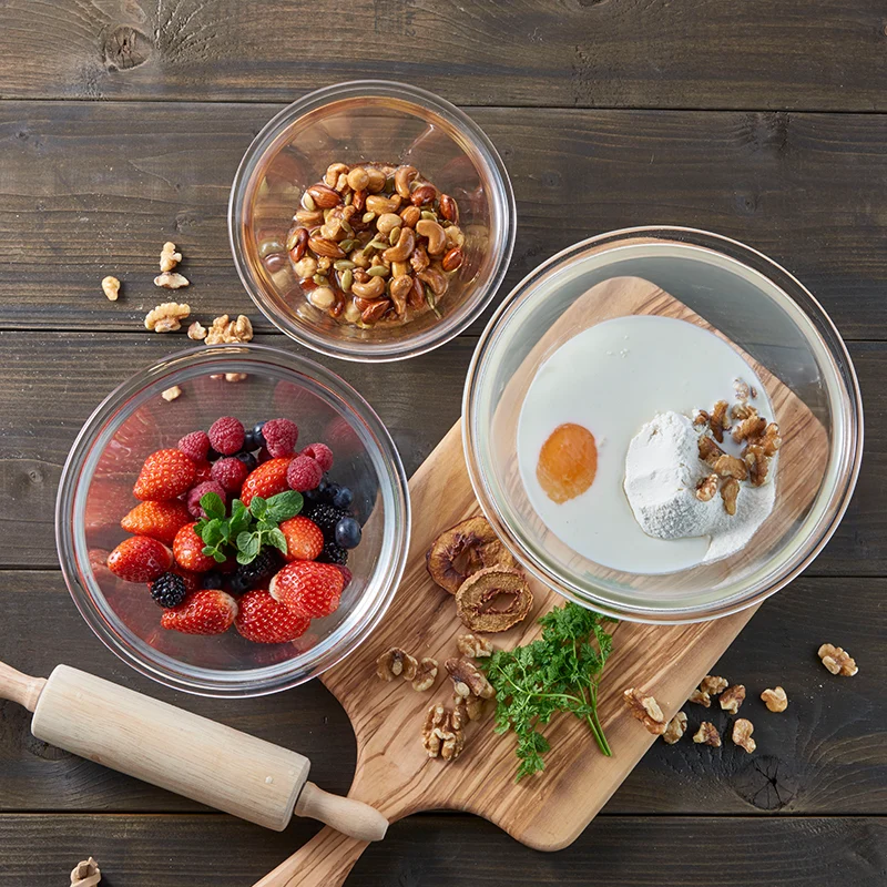 Heatproof Glass Bowl, 3 pcs set