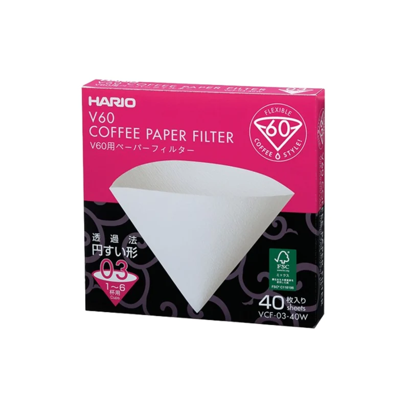 V60 Paper Filter 03, White / Natural, Box (40 sheets)
