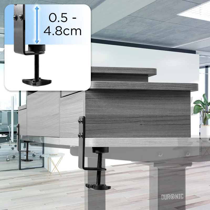 Duronic DD4 GY 120 cm Desk Top Grigio con 3 cassetti |Compatibile con tutti i Desk Top da 120 cm | Accessorio per scrivania | Professionale estetico e organizzato | Superficie per sollevare lo schermo