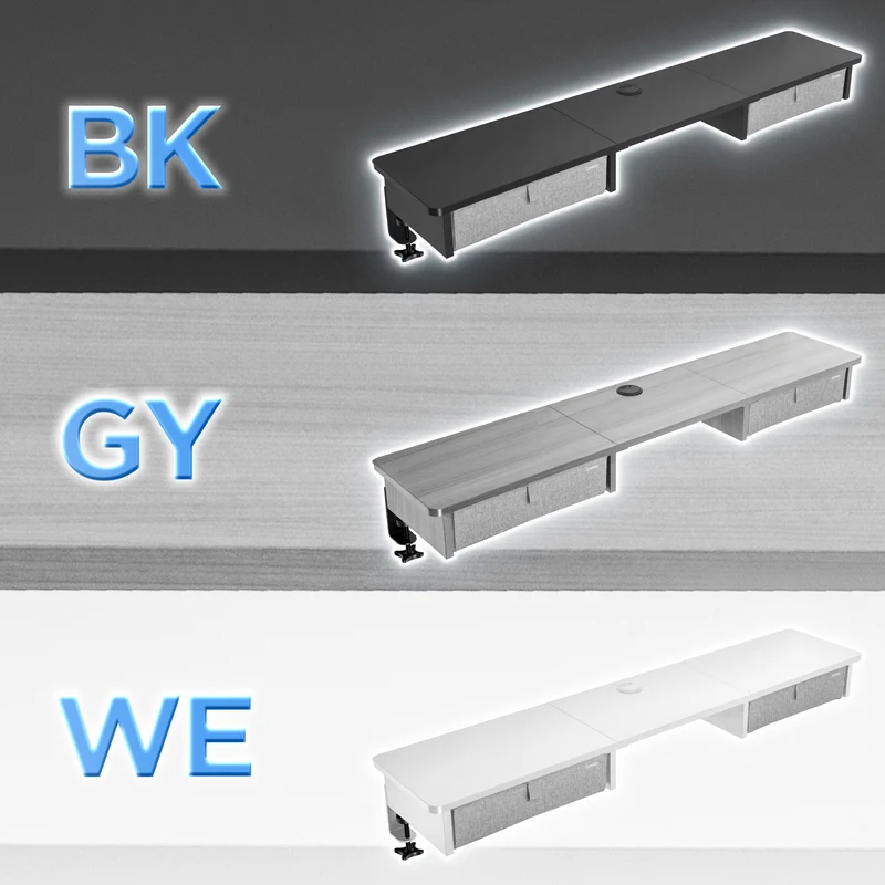 Duronic DD3 BK 120 cm Desk Top Nero con 2 cassetti |Compatibile con tutti i Desk Top da 120 cm | Accessorio per scrivania | Professionale estetico e organizzato | Superficie per sollevare lo schermo
