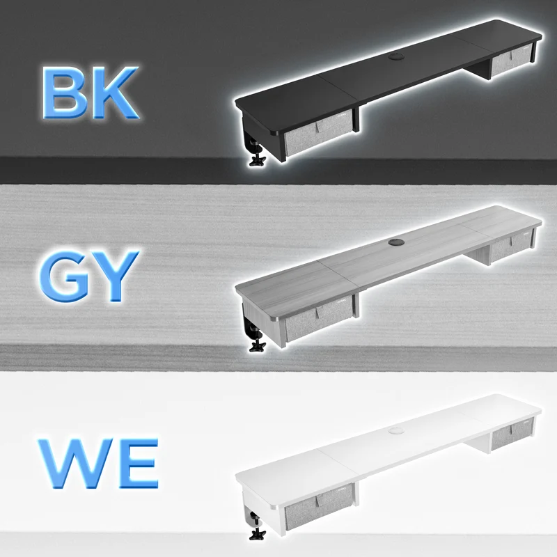 Duronic DD2 GY 120 cm DeskTop Grigio con 2 cassetti | Compatibile con tutti i Desk Top da 120 cm | Accessorio per scrivania | Professionale estetico e organizzato | Superficie per sollevare lo schermo