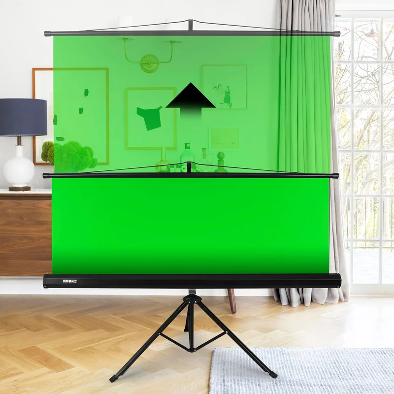 Duronic TPS13 GN Schermo verde alta qualità con treppiede stabile| Altezza 150 cm e larghezza 130 cm esclusa la cornice| facile da usare, trasportabile, versatile| superficie uniforme senza pieghe