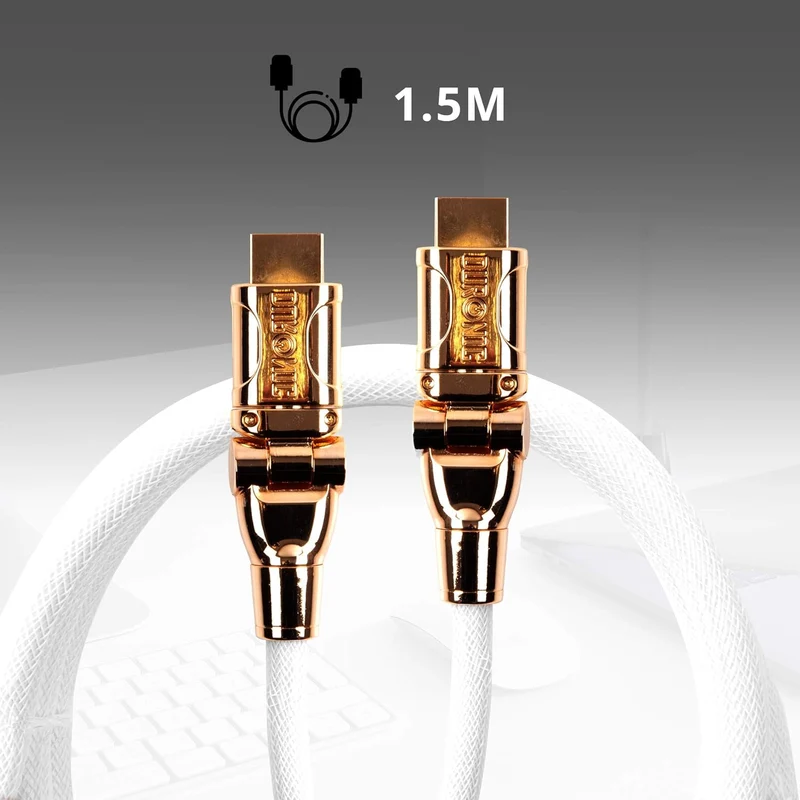 Duronic HDC01 1,5m Cavo HDMI schermato ad alta velocità | Trasmissione di segnale full HD 1080p 4K 2160p compatibilità ethernet | Cavo collegamento HDMI 1.4 con testina snodabile | Compatibile con TV